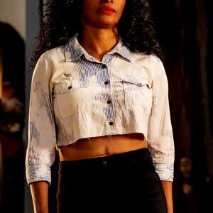 Striped Crop Top Flanel